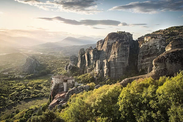 Sunset in Meteora, Thessaly, Greece, Europe