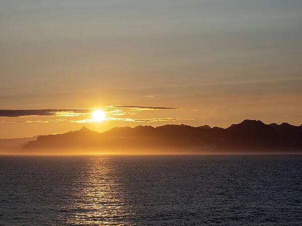 Sunset off the east coast of Greenland, Polar Regions