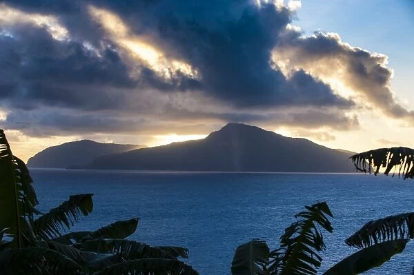 Sunset over Ofu Island, Manua Island group, American Samoa, South Pacific, Pacific