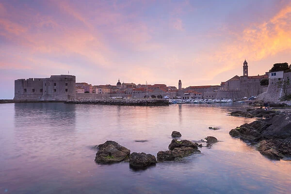 Sunset, Old Town, UNESCO World Heritage Site, Dubrovnik, Croatia, Europe
