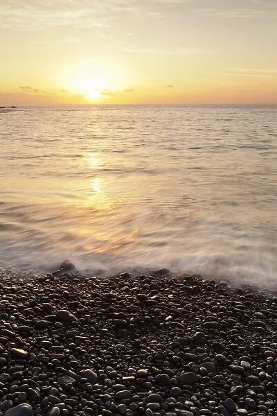 Sunset at Playa de Alojera beach, Alojera, West Coast, La Gomera, Canary Islands, Spain, Atlantic, Europe