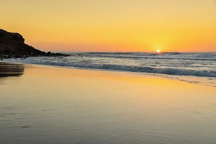 Framed Print : Sunset at Playa del Castillo, El Cotillo, Fuerteventura, Canary Islands, Spain, Atlantic, Europe Framed Print : Sunset at Playa del Castillo, El Cotillo, Fuerteventura, Canary Islands, Spain, Atlantic, Europe