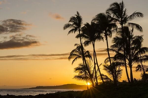 Sunset at Poipu Beach, Kauai, Hawaii, United States of America, Pacific