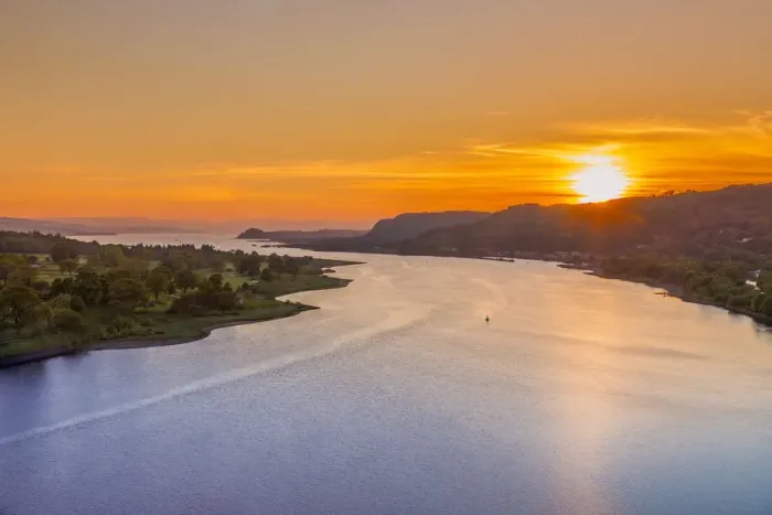 Framed Print : Sunset over River Clyde viewed from the Erskine Bridge, Erskine, Scotland, United Kingdom Framed Print : Sunset over River Clyde viewed from the Erskine Bridge, Erskine, Scotland, United Kingdom