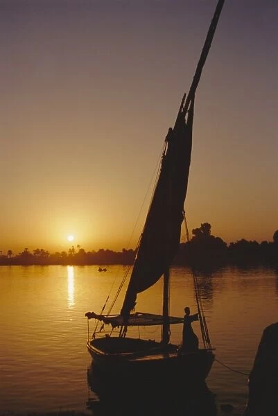 Sunset on the River Nile, Luxor, Egypt, North Africa, Africa