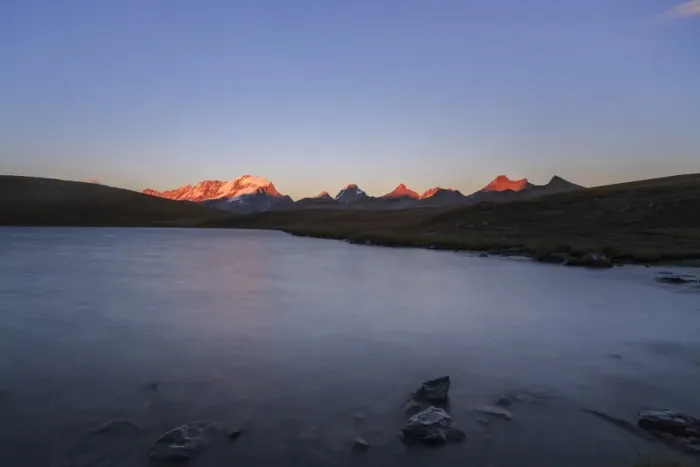 Framed Print : Sunset on Rossett Lake at an altitude of 2709 meters. Gran Paradiso National Park Framed Print : Sunset on Rossett Lake at an altitude of 2709 meters. Gran Paradiso National Park