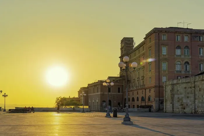 Framed Print : Sunset, Saint Remy Bastion terrace and promenade, Cagliari, Sardinia, Italy, Mediterranean, Europe Framed Print : Sunset, Saint Remy Bastion terrace and promenade, Cagliari, Sardinia, Italy, Mediterranean, Europe