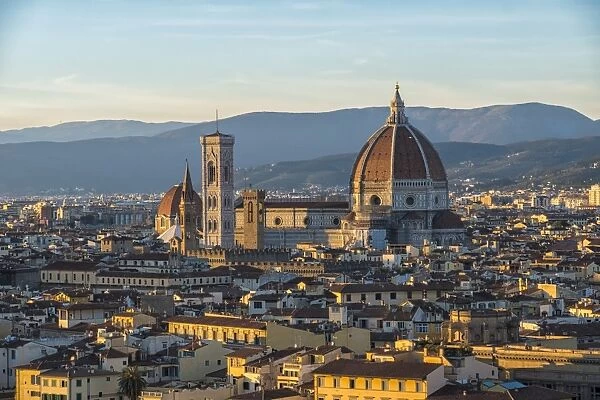 Sunset on Santa Maria del Fiore cathedral (Duomo), UNESCO World Heritage Site, Florence