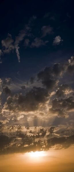 Sunset sky, large format vertical panoramic, West Sussex, England, United Kingdom, Europe