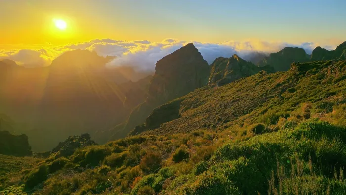 Framed Print : Sunset from summit of Pico do Areeiro, Madeira Framed Print : Sunset from summit of Pico do Areeiro, Madeira