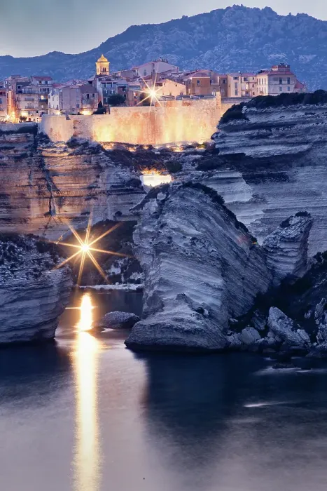 Framed Print : Sunset over the town of Bonifacio, Island of Corsica, France Framed Print : Sunset over the town of Bonifacio, Island of Corsica, France