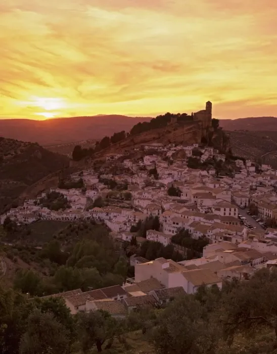 Framed Print : Sunset over white village, Montefrio, Andalucia, Spain, Europe Framed Print : Sunset over white village, Montefrio, Andalucia, Spain, Europe