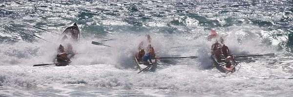Surf rescue race at Manley, Sydney, New South Wales, Australia, Pacific