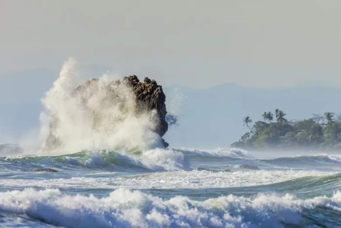 Framed Print : Surf on a sea stack between Santa Teresa and Hermosa beaches, far south Nicoya Peninsula Framed Print : Surf on a sea stack between Santa Teresa and Hermosa beaches, far south Nicoya Peninsula