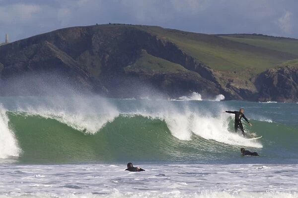 Surfers, Harlyn Bay, Cornwall, England, United Kingdom, Europe