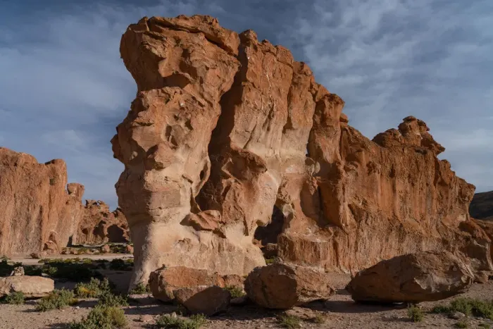 Framed Print : Surreal rock formations caused by the elements, Vallee de Rocas, Bolivian Andes, Bolivia