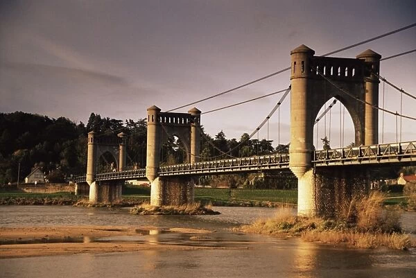 Suspension bridge across the River Loire, Langeais, Indre-et-Loire, Centre
