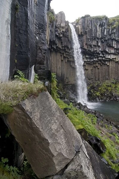 Svartifoss waterfall, Skaftafell National Park, Iceland, Polar Regions