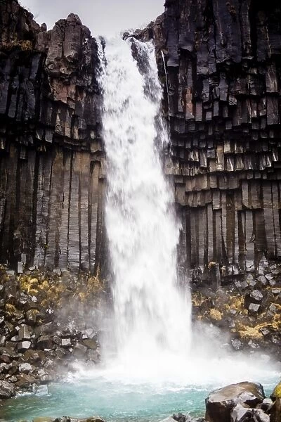 Svartifoss waterfall in Vatnajokull National Park, Iceland, Polar Regions