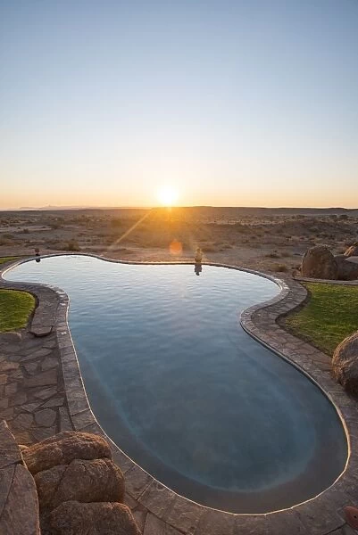A swimming pool on the edge of the desert at Canyon Lodge near the Fish River Canyon