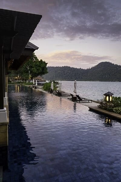 Swimming pool at the luxury resort and spa of Pangkor Laut, Malaysia, Southeast Asia