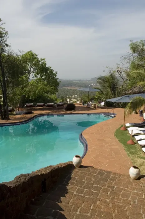 Framed Print : The swimming pool at the Nilaya Hermitage