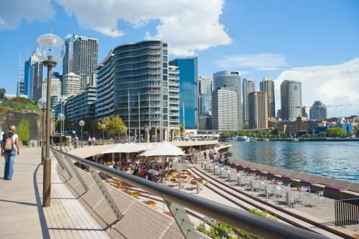 Framed Print : Sydney city centre and Circular Quay at Sydney Harbour, Sydney, New South Wales, Australia, Pacific