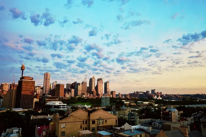 Framed Print : Sydney city skyline in at dawn Framed Print : Sydney city skyline in at dawn