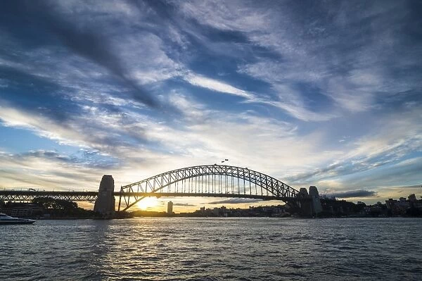 Sydney harbour bridge at sunset, Sydney, New South Wales, Australia, Pacific