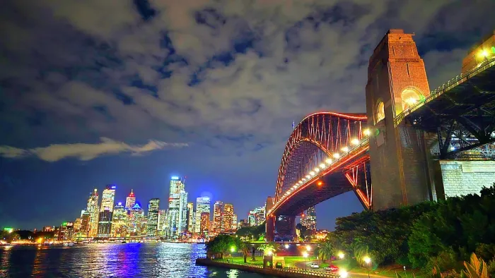 Framed Print : Sydney Harbour skyline at sunset, Sydney, Australia Framed Print : Sydney Harbour skyline at sunset, Sydney, Australia