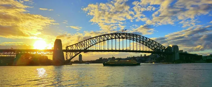 Framed Print : Sydney Harbour skyline at sunset, Sydney, Australia