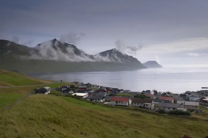 Framed Print : Sydrugota village and Gotuvik bay, Eysturoy Island, Faroe Islands (Faroes) Framed Print : Sydrugota village and Gotuvik bay, Eysturoy Island, Faroe Islands (Faroes)