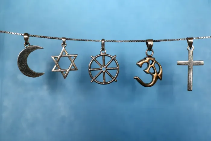 Framed Print : Symbols of Islam, Judaism, Buddhism, Hinduism and Christianity, Eure, France, Europe Framed Print : Symbols of Islam, Judaism, Buddhism, Hinduism and Christianity, Eure, France, Europe