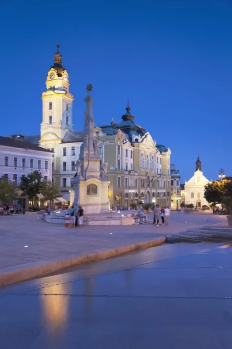 Framed Print : Szechenyi Square at dusk, Pecs, Southern Transdanubia, Hungary, Europe Framed Print : Szechenyi Square at dusk, Pecs, Southern Transdanubia, Hungary, Europe