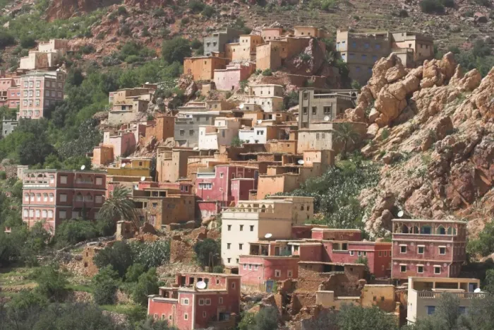 Framed Print : Tagoudiche Berber village on slopes of Jebel Lekst, near Tafraoute, Morocco Framed Print : Tagoudiche Berber village on slopes of Jebel Lekst, near Tafraoute, Morocco