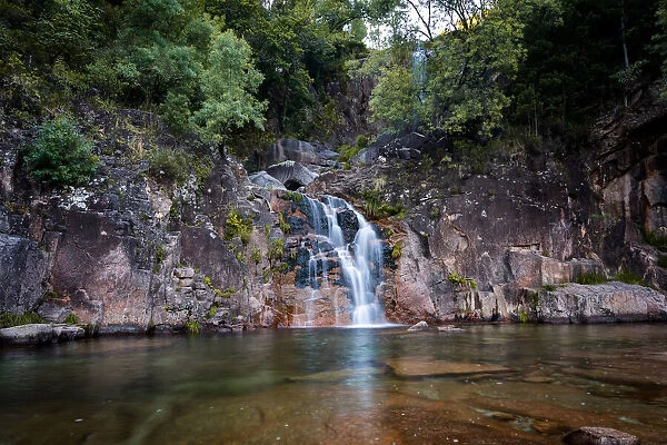 Tahiti waterfall in Geres National Park, Norte, Portugal, Europe
