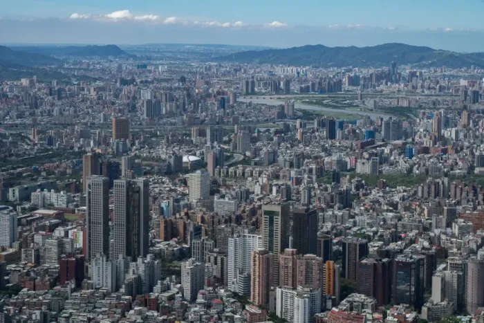 Framed Print : Taipei cityscape as seen from Taipei 101, the worlds eighth tallest building at 1667 ft Framed Print : Taipei cityscape as seen from Taipei 101, the worlds eighth tallest building at 1667 ft