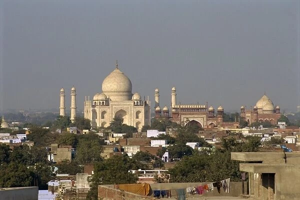 Taj Mahal on the banks of the Yamuna River
