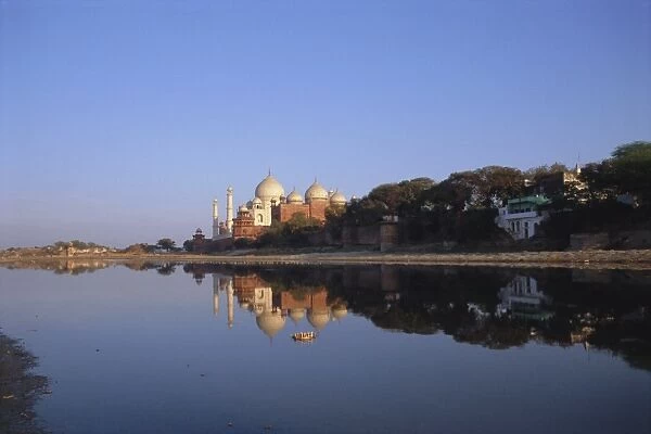 The Taj Mahal seen from across the Jumna (Yamuna) River