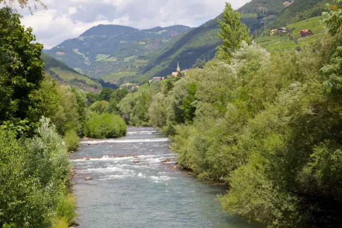 Framed Print : Talfer River from Ponte Talvera, Bolzano, Bolzano Province, Trentino-Alto Adige, Italy, Europe Framed Print : Talfer River from Ponte Talvera, Bolzano, Bolzano Province, Trentino-Alto Adige, Italy, Europe