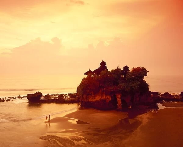 The Tanolot Temple at sunset on the island of Bali