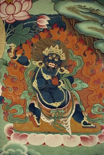 Tantric mural at Ganden, Tibet, China, Asia