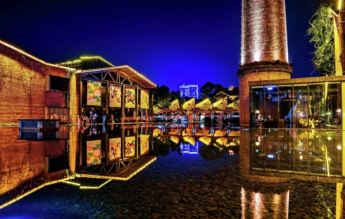 Framed Print : TaoXiChuan Art Avenue at night, Jingdezhen, Jiangxi Province, China Framed Print : TaoXiChuan Art Avenue at night, Jingdezhen, Jiangxi Province, China
