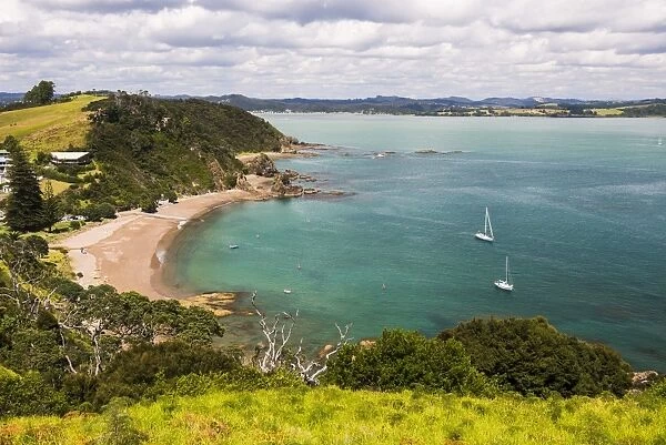 Tapeka Beach seen from Tapeka Point, a popular walk in Russell, Bay of Islands, Northland Region