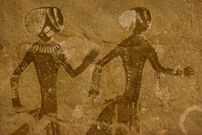Framed Print : Tassili rock painting, Tanzoumaitak, Algeria, Africa Framed Print : Tassili rock painting, Tanzoumaitak, Algeria, Africa