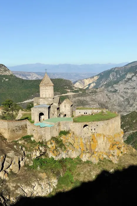 Framed Print : Tatev monastery standing on the edge of a deep gorge of the Vorotan River, Syunik Province in southeastern Armenia, Eurasia Framed Print : Tatev monastery standing on the edge of a deep gorge of the Vorotan River, Syunik Province in southeastern Armenia, Eurasia