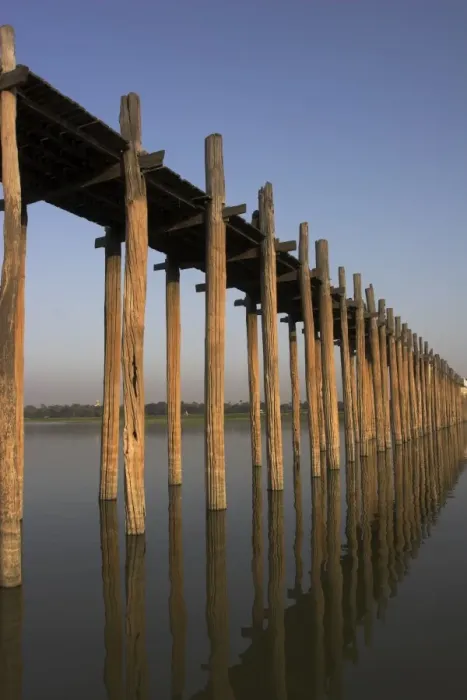 Framed Print : Taungthaman Lake, U Beins Bridge, the longest teak span bridge in the world Framed Print : Taungthaman Lake, U Beins Bridge, the longest teak span bridge in the world