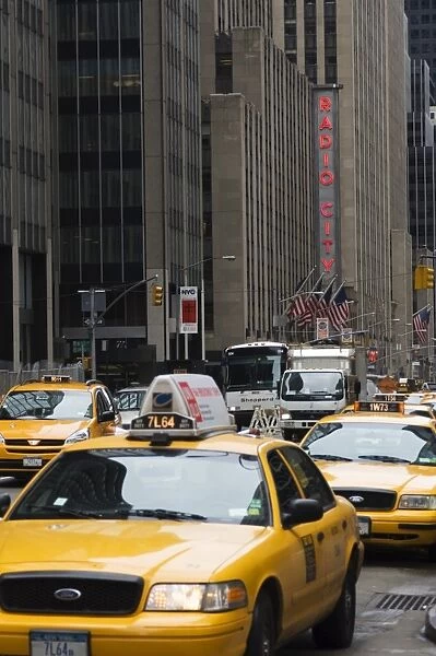 Taxi cabs, Avenue of the Americas