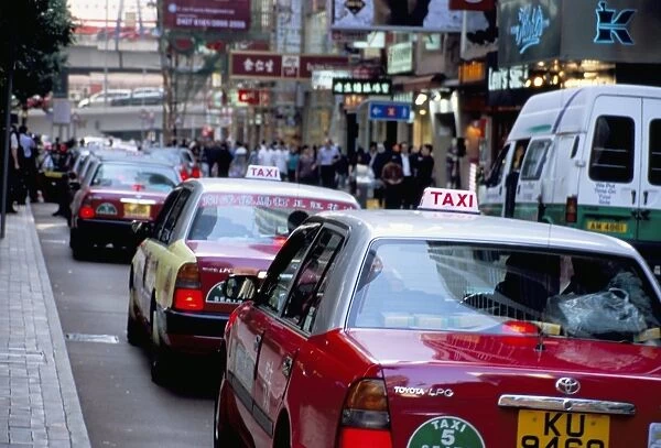 Taxis, Causeway Bay, Hong Kong Island, Hong Kong, China, Asia