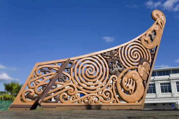 Framed Print : Te Tauihu Turanga Whakamana sculpture carved by Bill Baker, Gisborne, Eastland District Framed Print : Te Tauihu Turanga Whakamana sculpture carved by Bill Baker, Gisborne, Eastland District